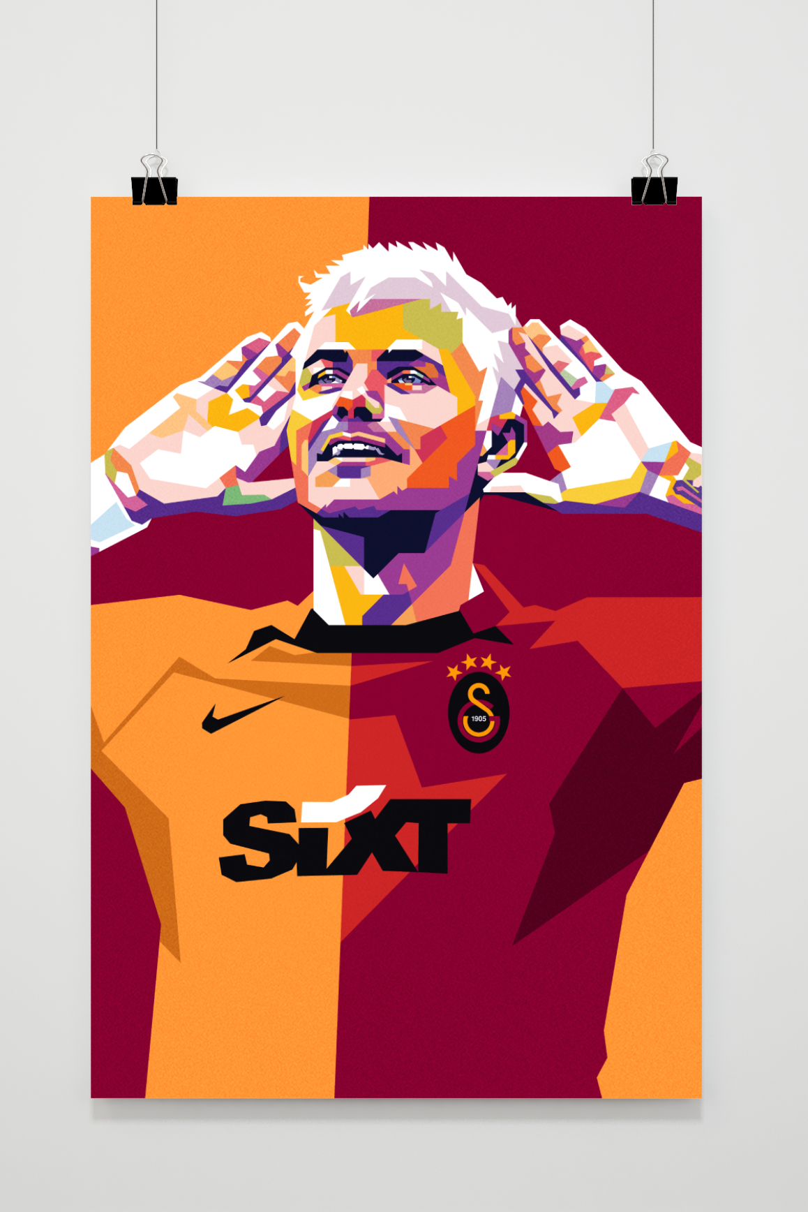 Mauro Icardi Poster | Voetbal Ster Muurdecoratie | Sport Wanddecoratie | Huis & Tuin Kunst