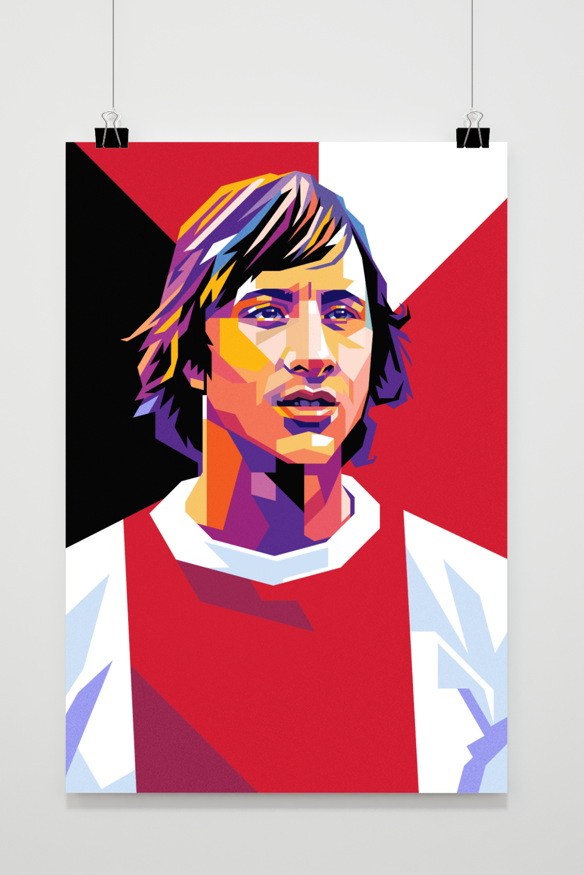 Johan Cruijff Legend Poster | Vintage Stijl Wanddecoratie | Sport Muurdecoratie Kunst | Iconisch Voetbal Kunstwerk