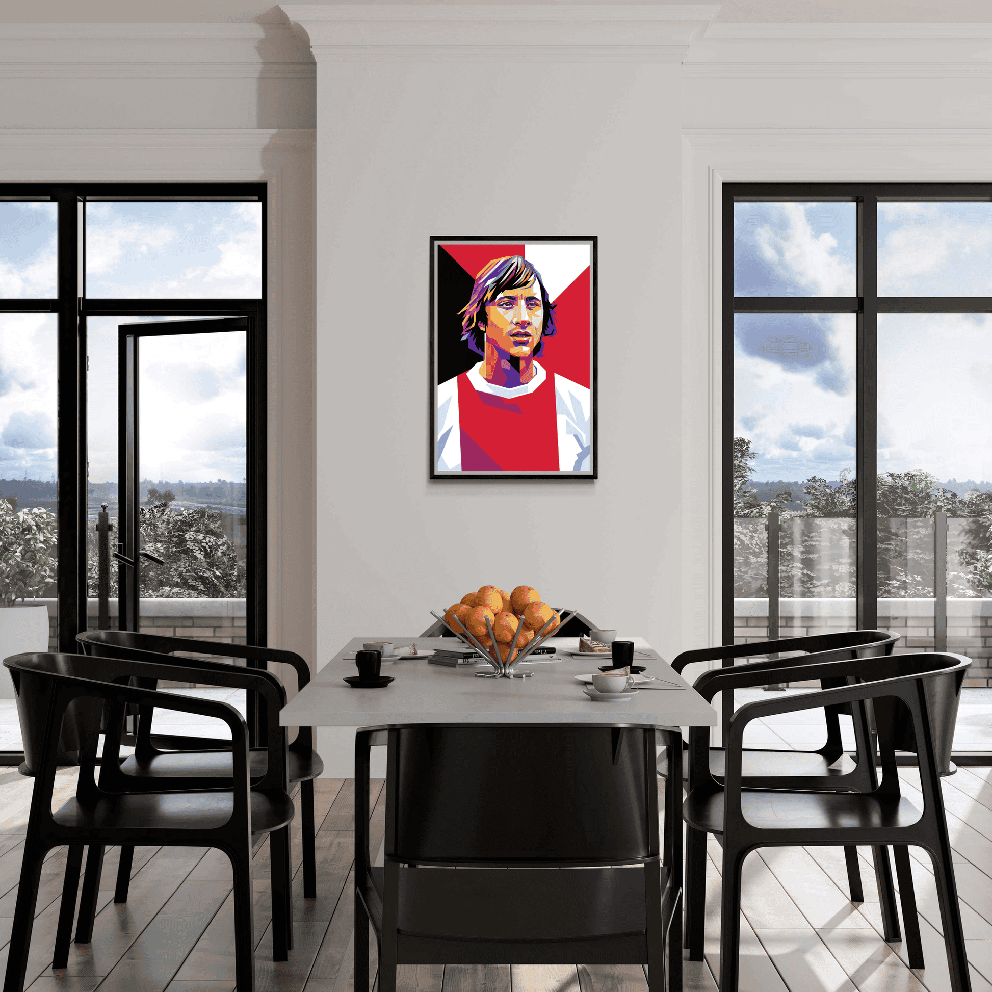 Johan Cruijff Legend Poster | Vintage Stijl Wanddecoratie | Sport Muurdecoratie Kunst | Iconisch Voetbal Kunstwerk