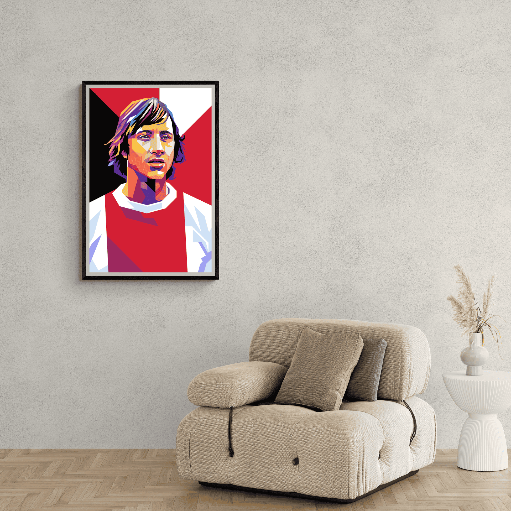 Johan Cruijff Legend Poster | Vintage Stijl Wanddecoratie | Sport Muurdecoratie Kunst | Iconisch Voetbal Kunstwerk
