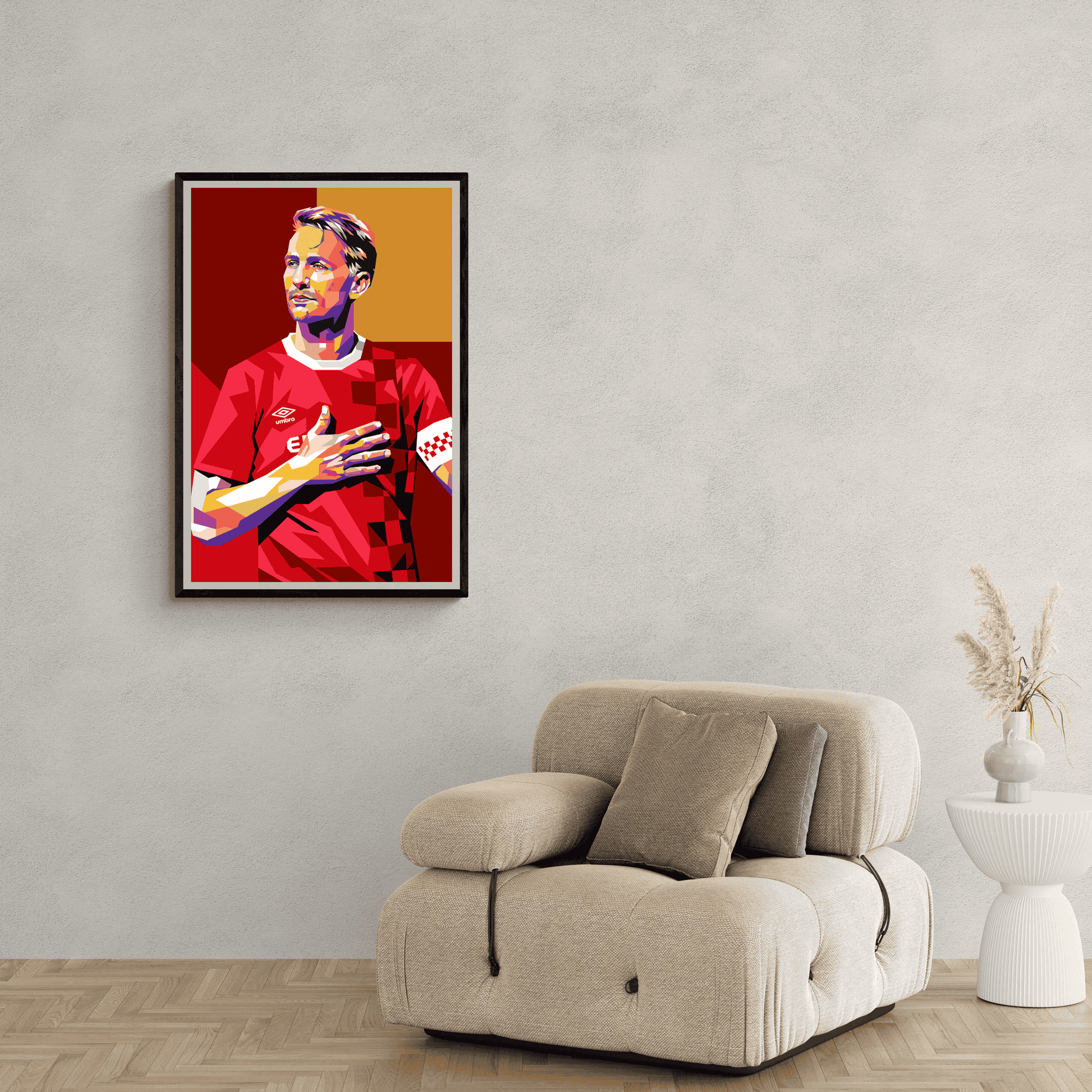 Luuk de Jong | Voetbal Poster | Muurdecoratie Sport | Portret Kunstwerk | Wanddecoratie