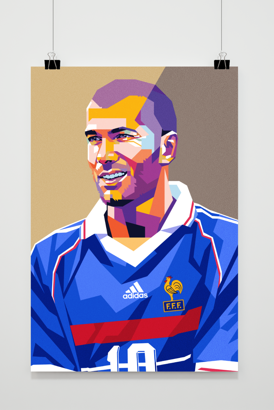 Zidane Poster | Muurdecoratie | Voetbal Legende Wanddecoratie | Huis & Tuin Kunst