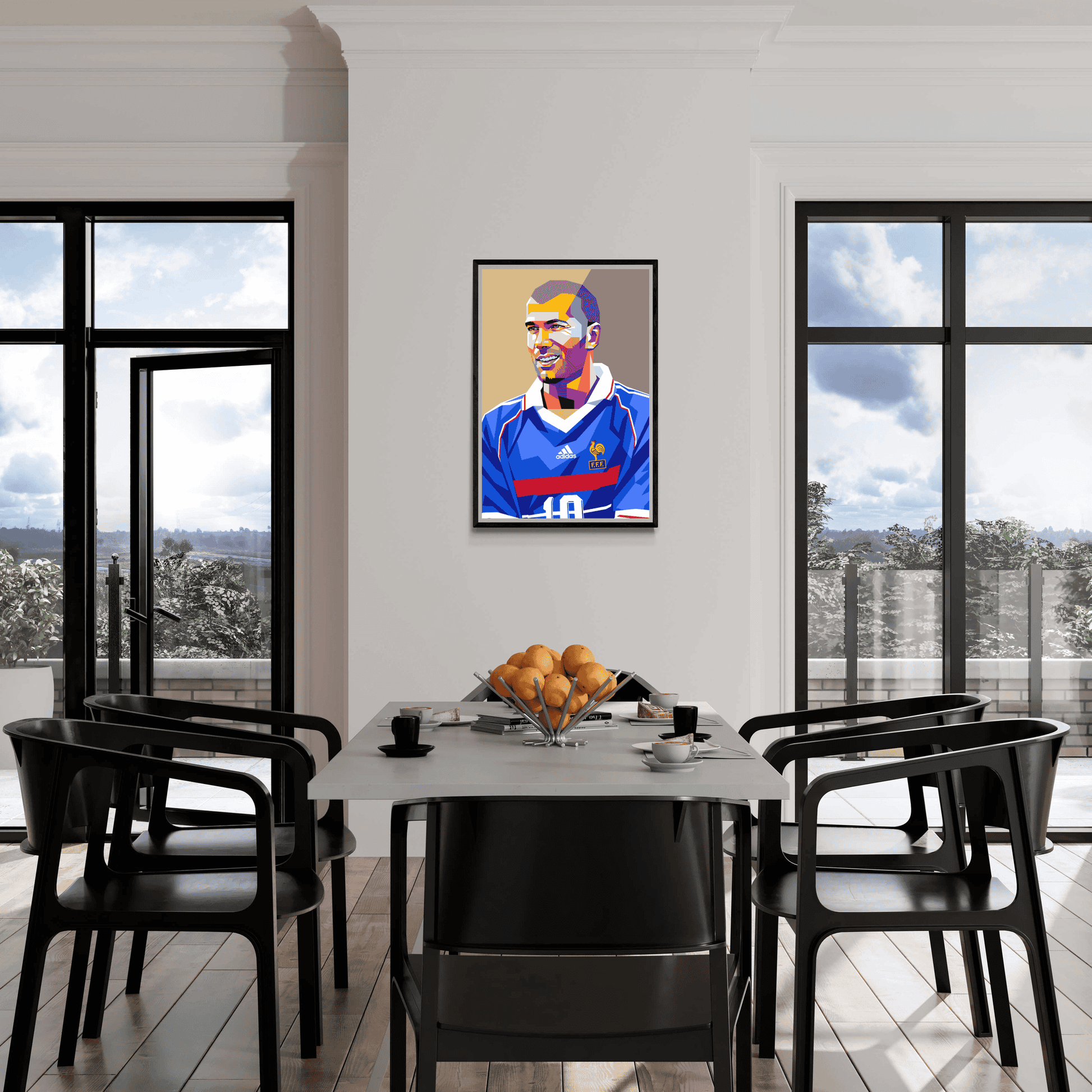 Zidane Poster | Muurdecoratie | Voetbal Legende Wanddecoratie | Huis & Tuin Kunst