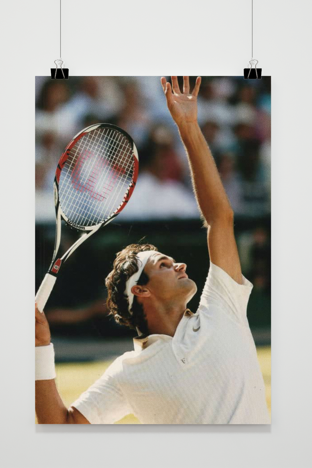 Roger Federer Tennis Actie Scène | Hoge Kwaliteit Muurdecoratie | Wanddecoratie voor Sportliefhebbers | Posters | Schilderijen