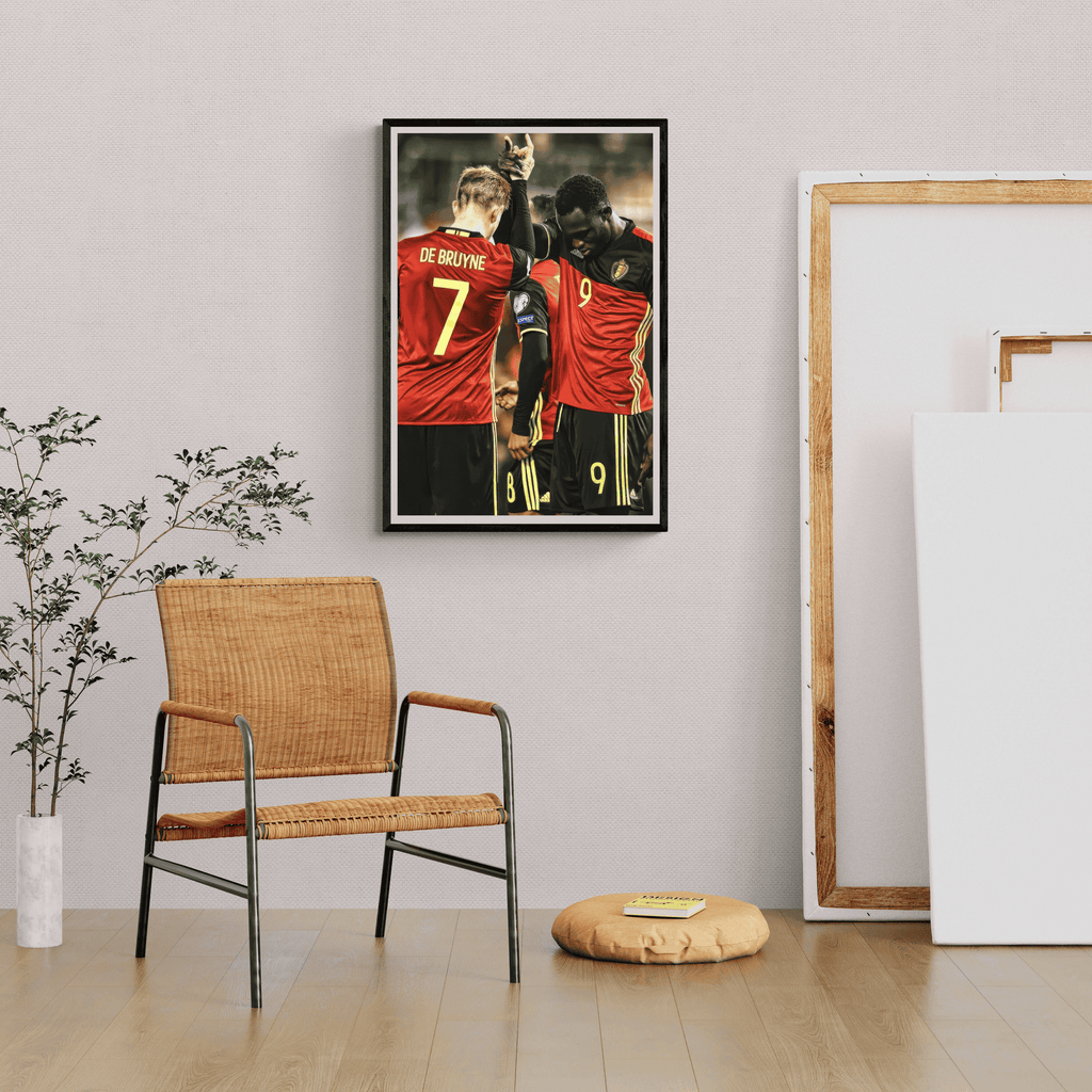 Lukaku en De Bruyne | Wanddecoratie | Belgische Voetbalsterren Muurdecoratie | Voetbal Legendes Posters | Home Decoratie | Sports-Inspired Canvas Kunst