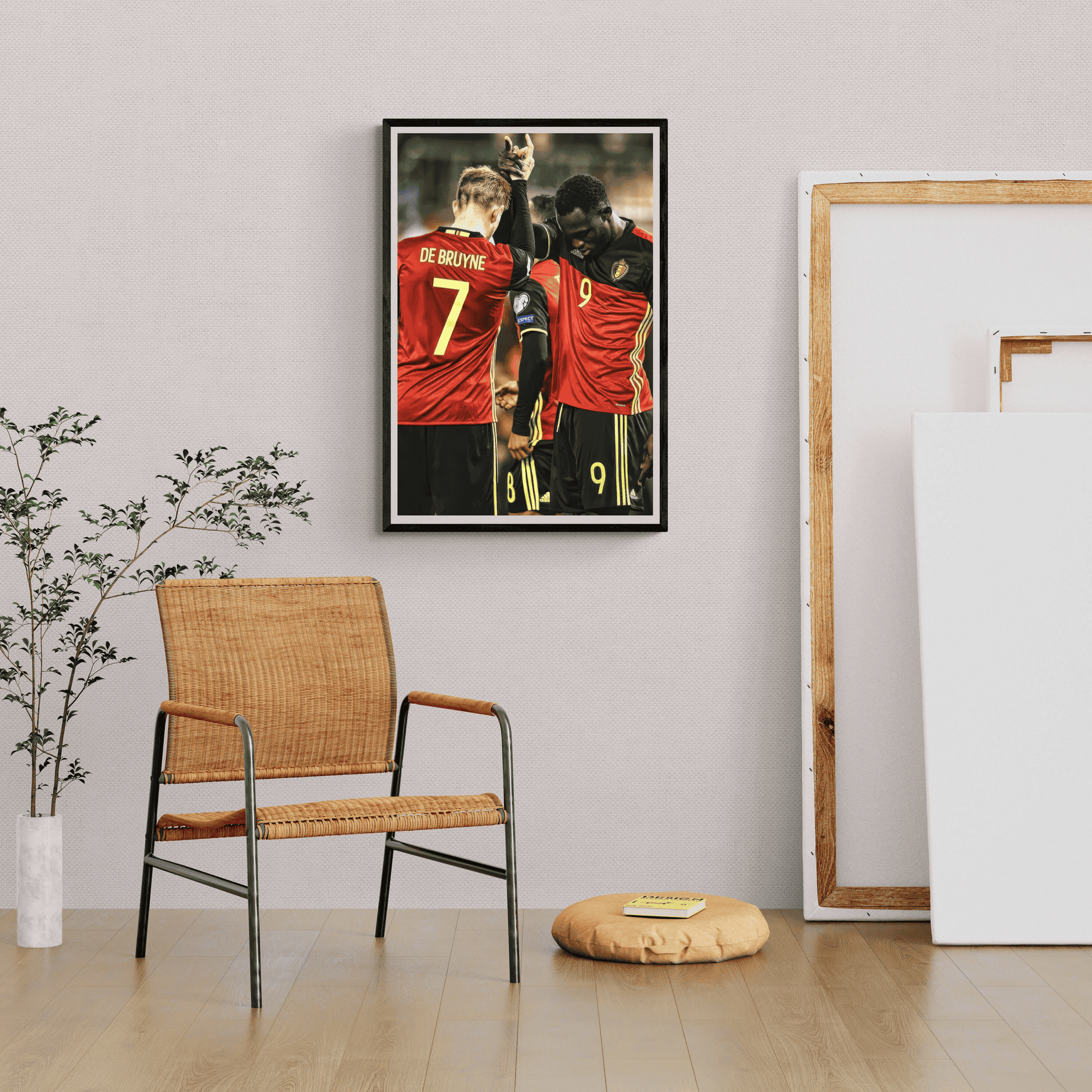 Lukaku en De Bruyne | Wanddecoratie | Belgische Voetbalsterren Muurdecoratie | Voetbal Legendes Posters | Home Decoratie | Sports-Inspired Canvas Kunst