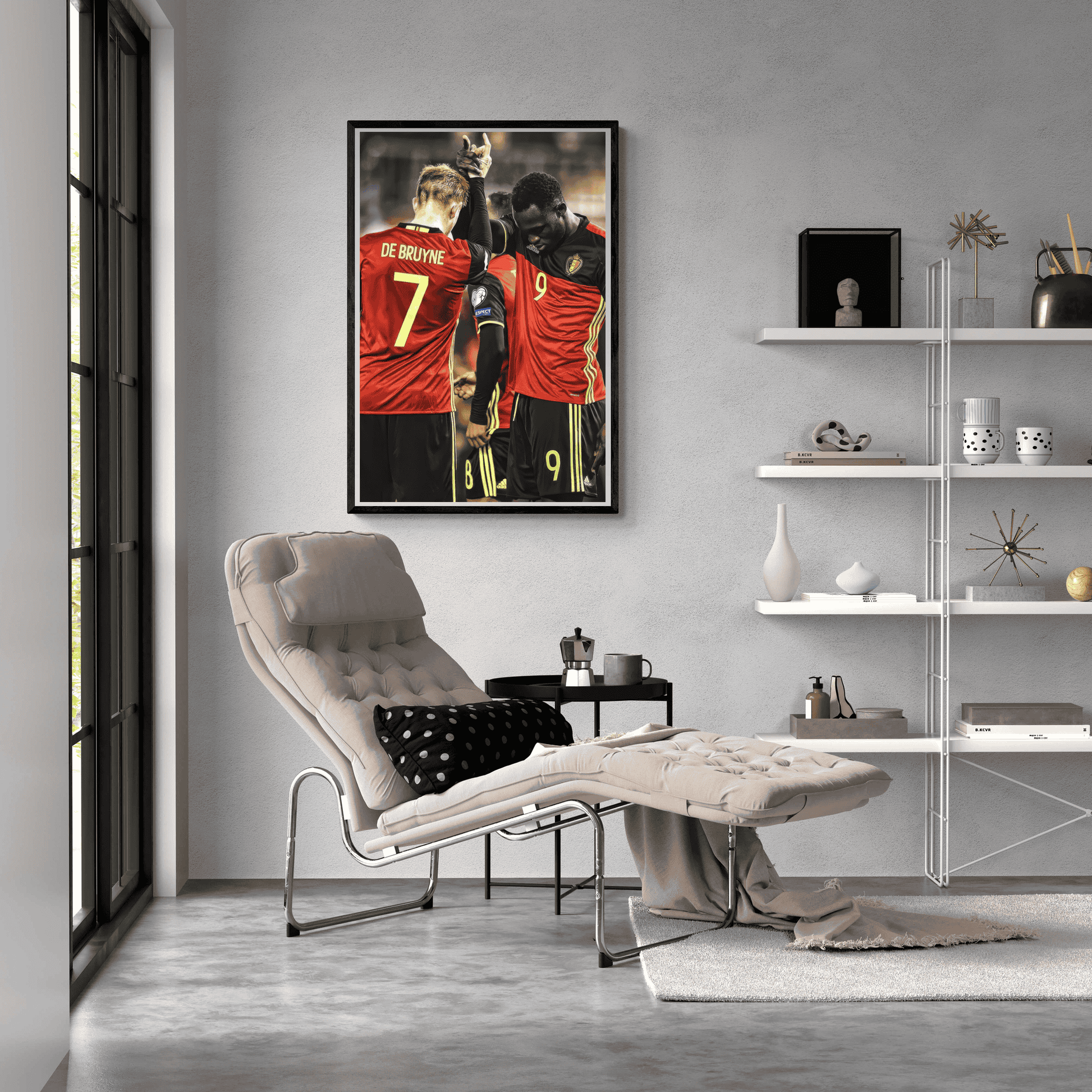 Lukaku en De Bruyne | Wanddecoratie | Belgische Voetbalsterren Muurdecoratie | Voetbal Legendes Posters | Home Decoratie | Sports-Inspired Canvas Kunst