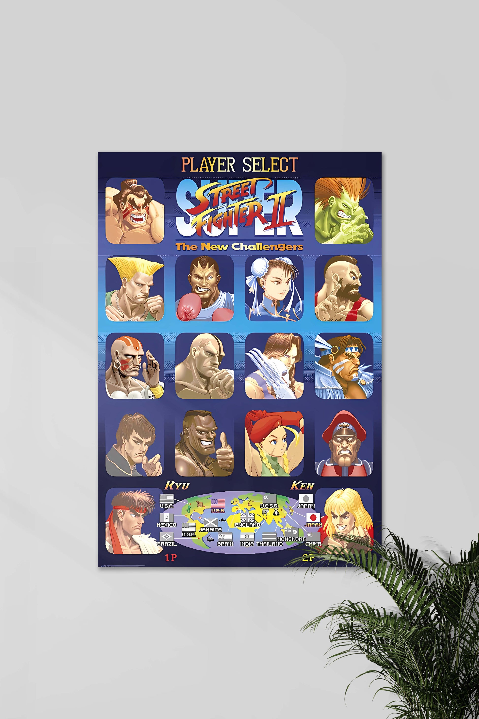 The New Challengers | Super Street Fighter II | Posters | Muurdecoratie | Wanddecoratie | Visuele kunst