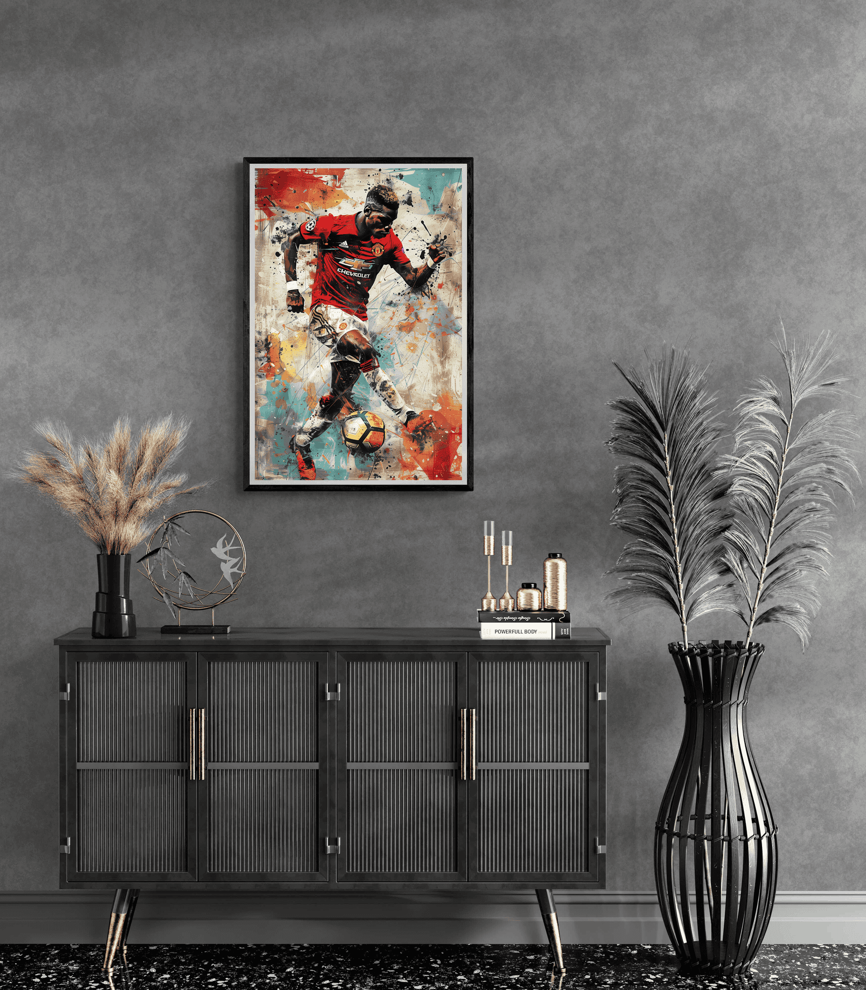 Paul Pogba Poster | Inspirerende Muurdecoratie | Voetbal Schilderijen | Graphic Art voor Woonkamer | Moderne Wanddecoratie