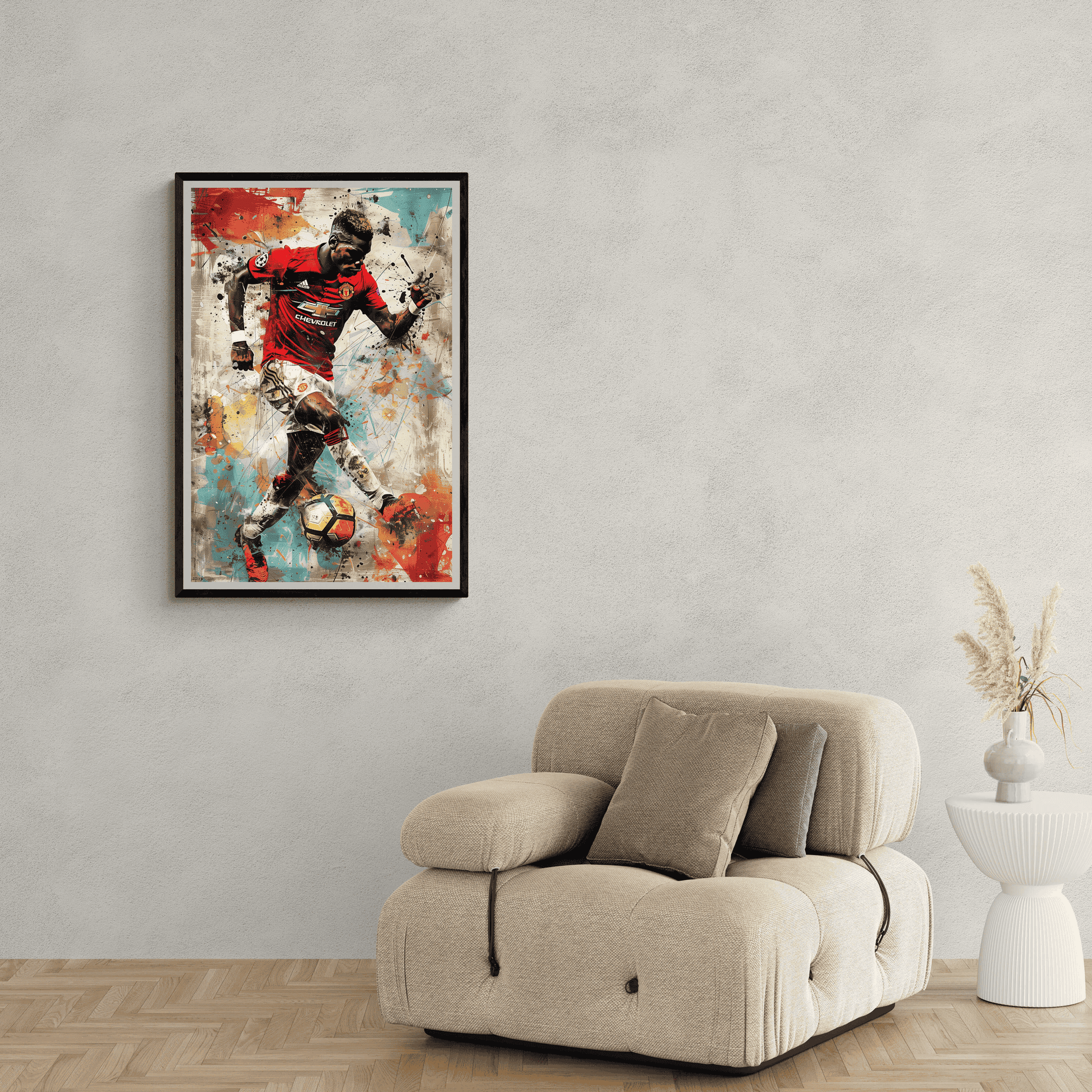 Paul Pogba Poster | Inspirerende Muurdecoratie | Voetbal Schilderijen | Graphic Art voor Woonkamer | Moderne Wanddecoratie