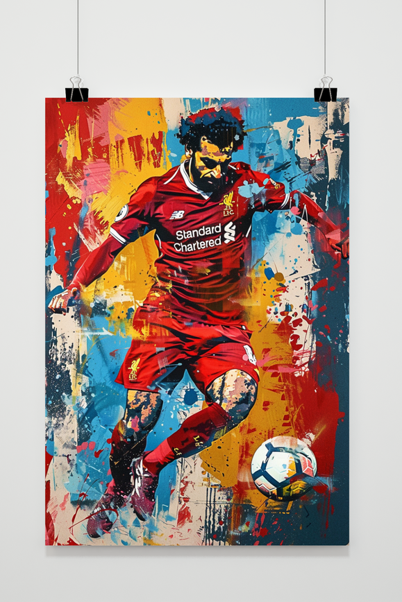 Mohamed Salah Voetbalster | Inspirerende Muurdecoratie Poster | Wanddecoratie Sport Print Kunst