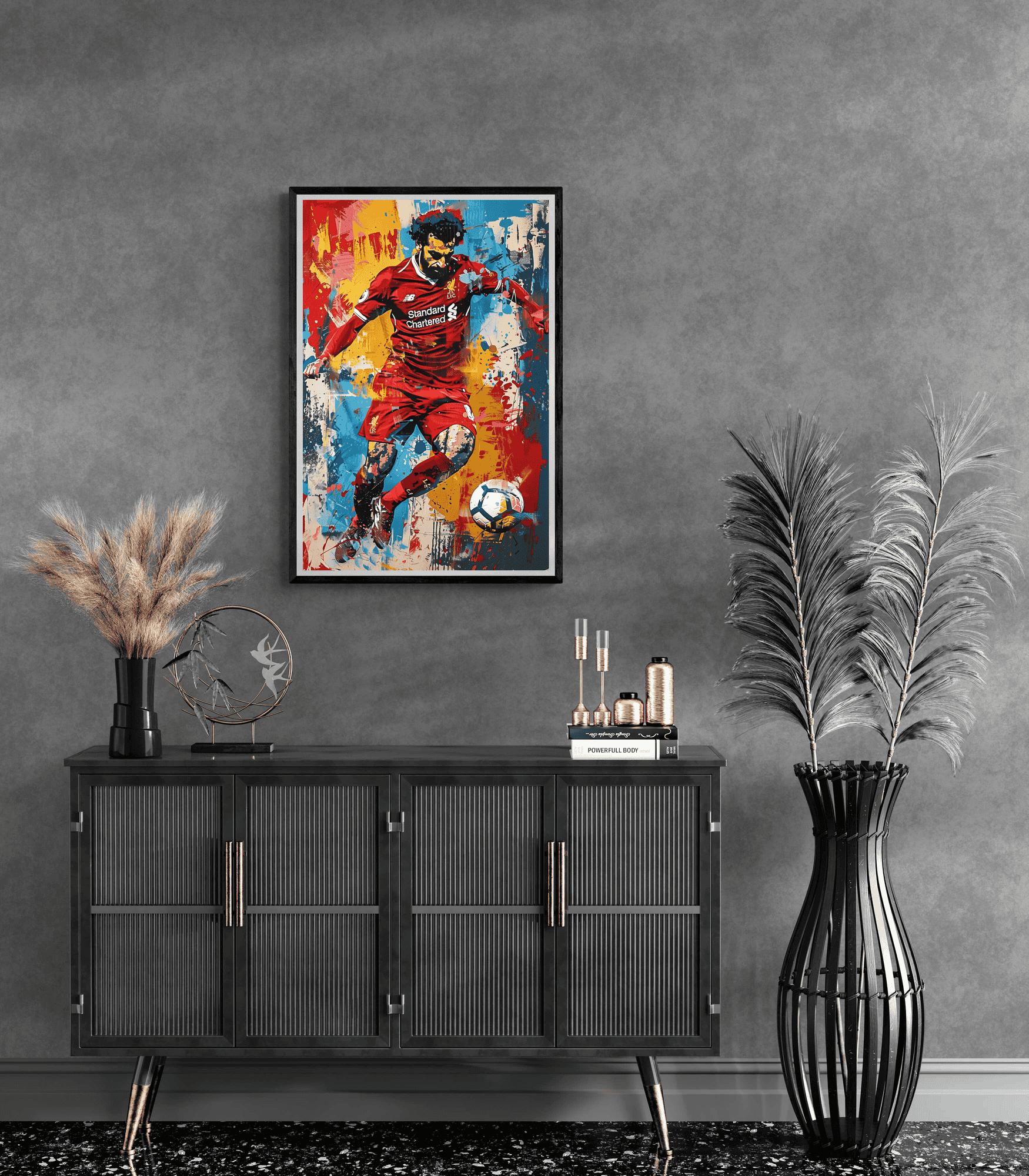 Mohamed Salah Voetbalster | Inspirerende Muurdecoratie Poster | Wanddecoratie Sport Print Kunst