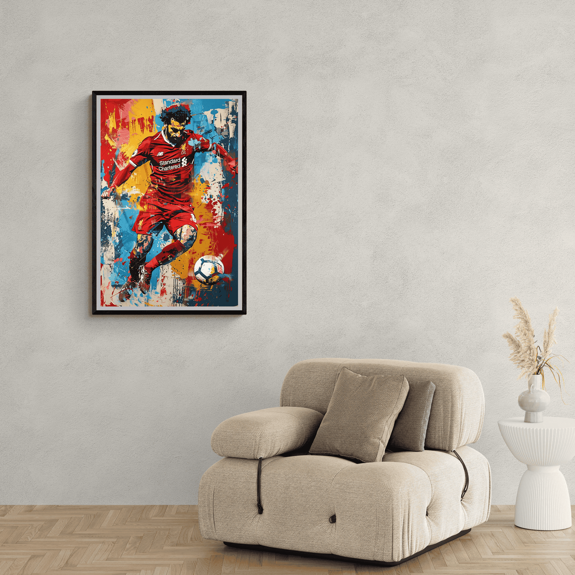 Mohamed Salah Voetbalster | Inspirerende Muurdecoratie Poster | Wanddecoratie Sport Print Kunst
