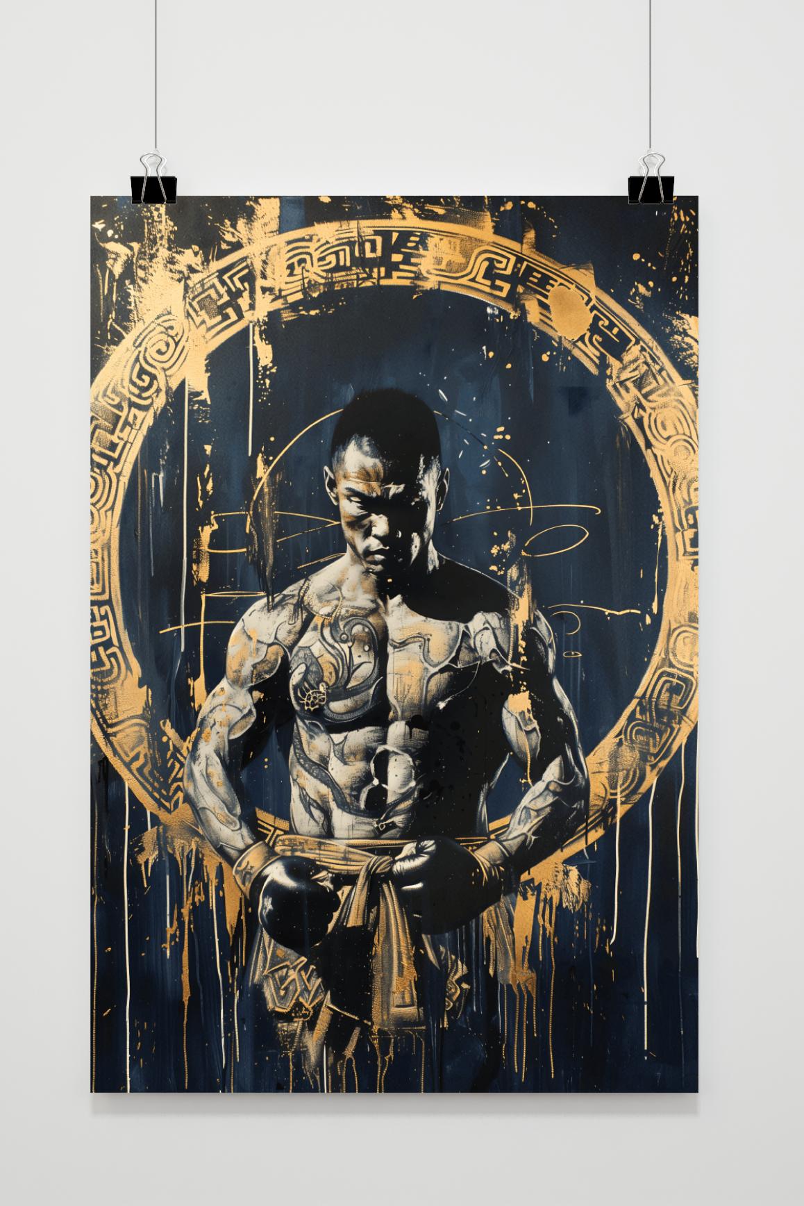 Martial Arts Warrior | Wanddecoratie | Muurdecoratie | Eastern Fighter Design | Posters | Visuele Kunst