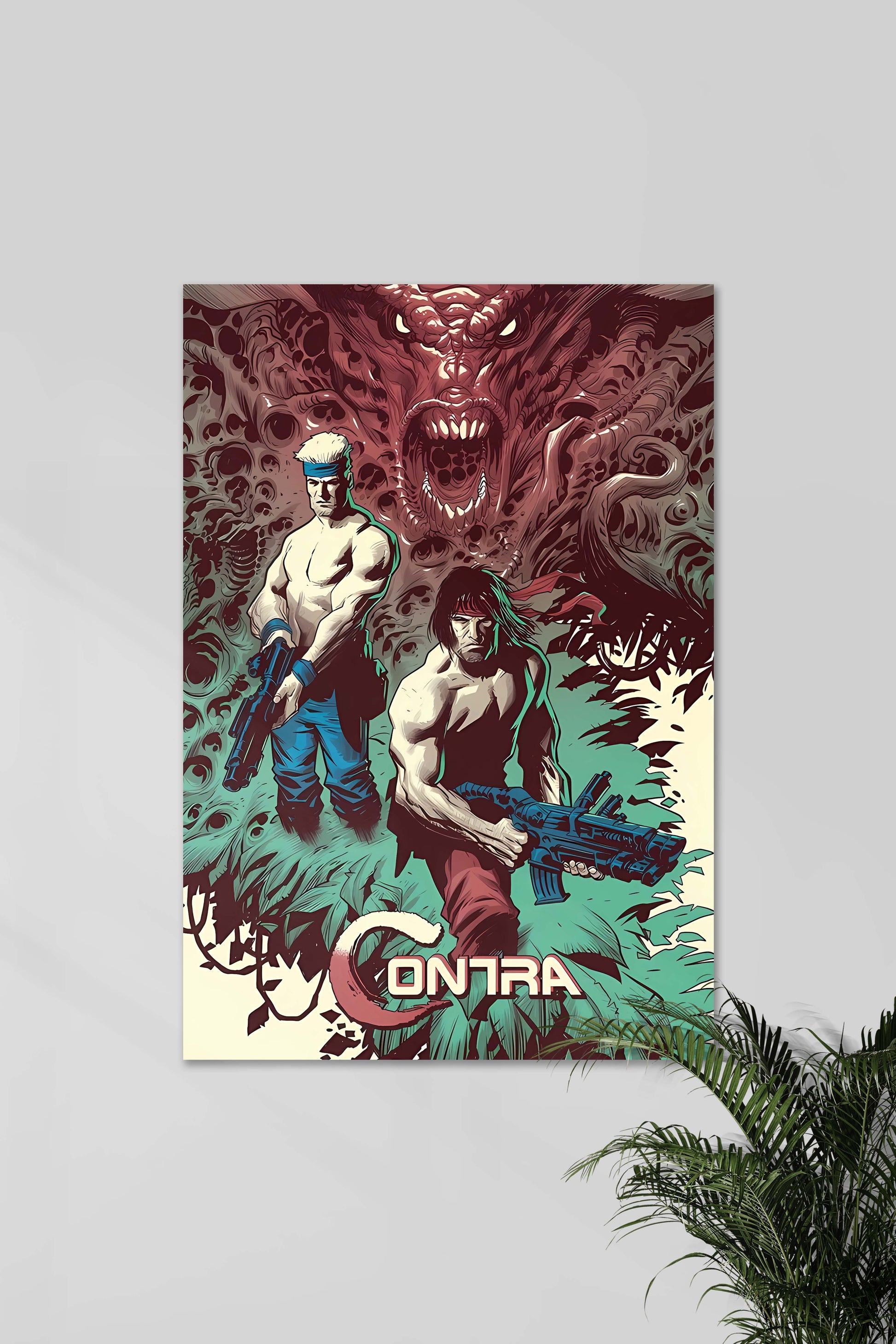CONTRA #01 x 1P 2P | Nostalgia GAMES Posters | Muurdecoratie kunst | Wanddecoratie | Schilderijen