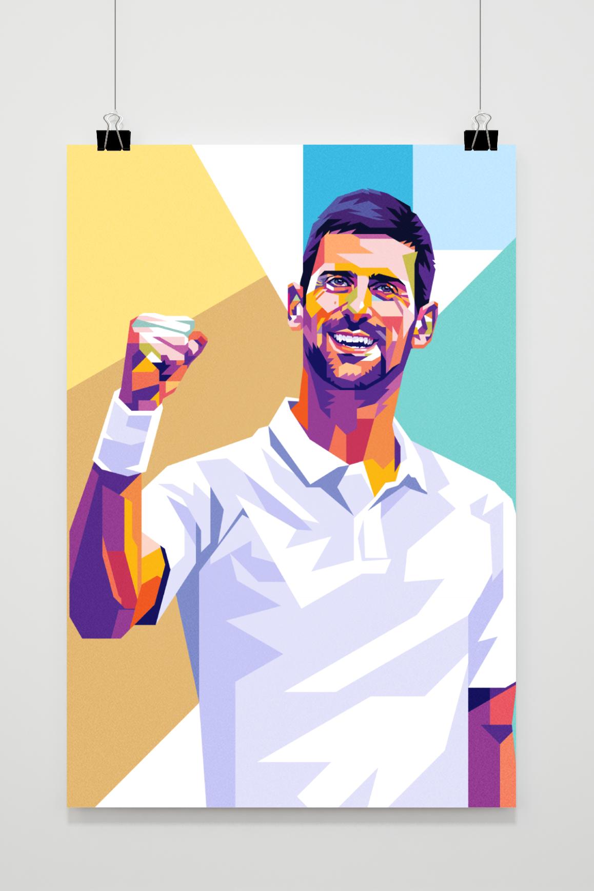 Novak Djokovic | Tennis Kunst Poster | Muurdecoratie voor Sportliefhebbers | Wanddecoratie Huis