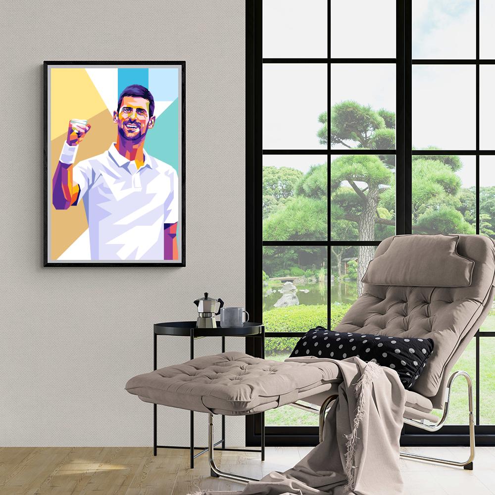 Novak Djokovic | Tennis Kunst Poster | Muurdecoratie voor Sportliefhebbers | Wanddecoratie Huis