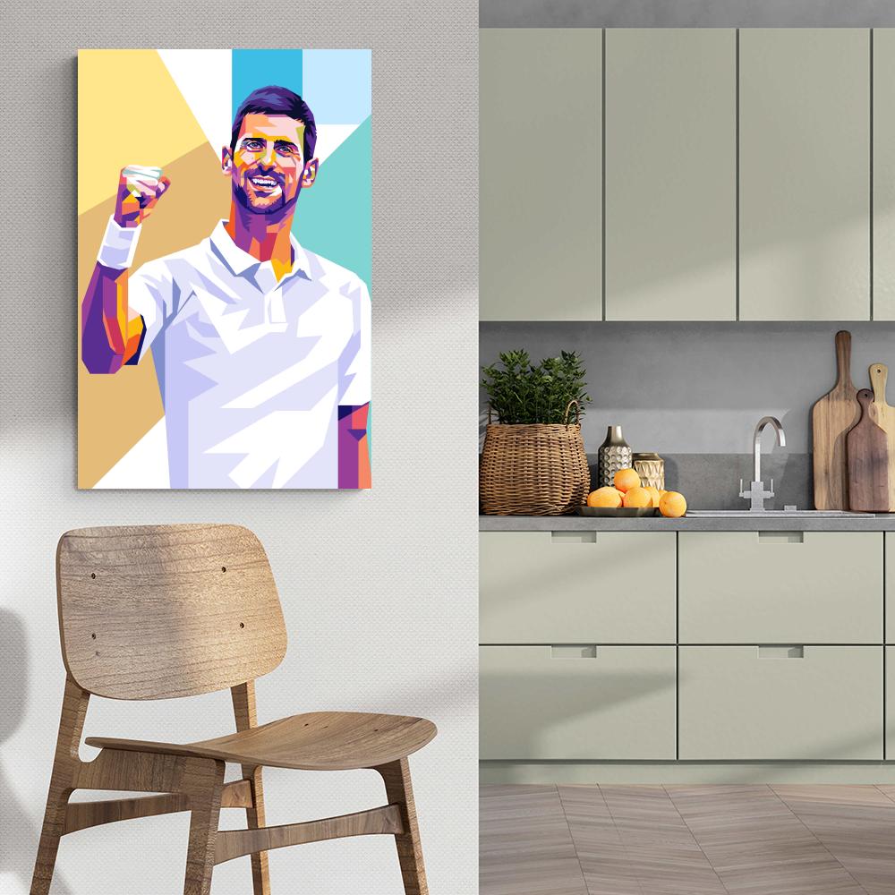 Novak Djokovic | Tennis Kunst Poster | Muurdecoratie voor Sportliefhebbers | Wanddecoratie Huis
