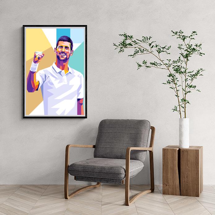 Novak Djokovic | Tennis Kunst Poster | Muurdecoratie voor Sportliefhebbers | Wanddecoratie Huis