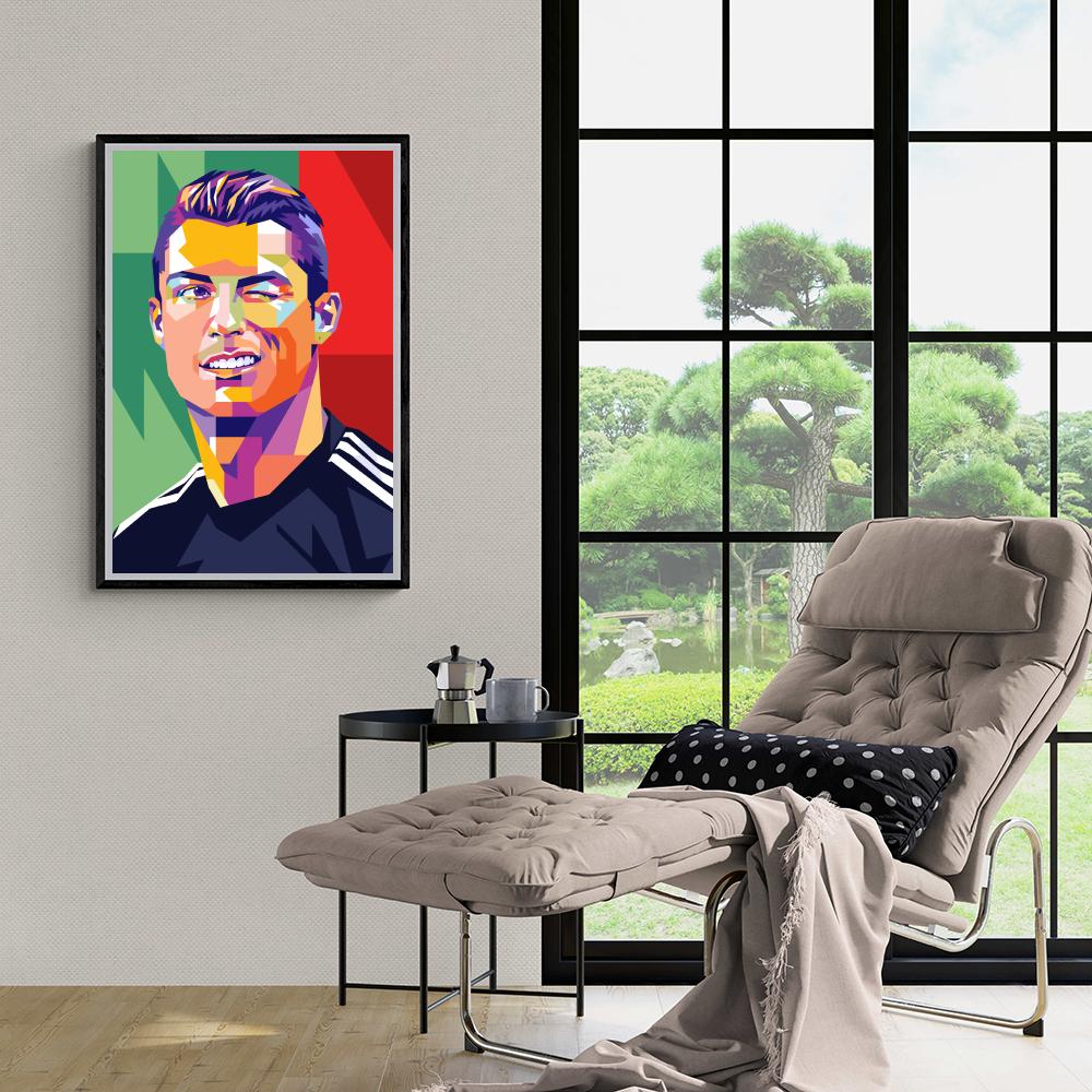 Cristiano Ronaldo | Portret Kunst Poster | Muurdecoratie voor Thuis & Kantoor | Wanddecoratie Wandkunst