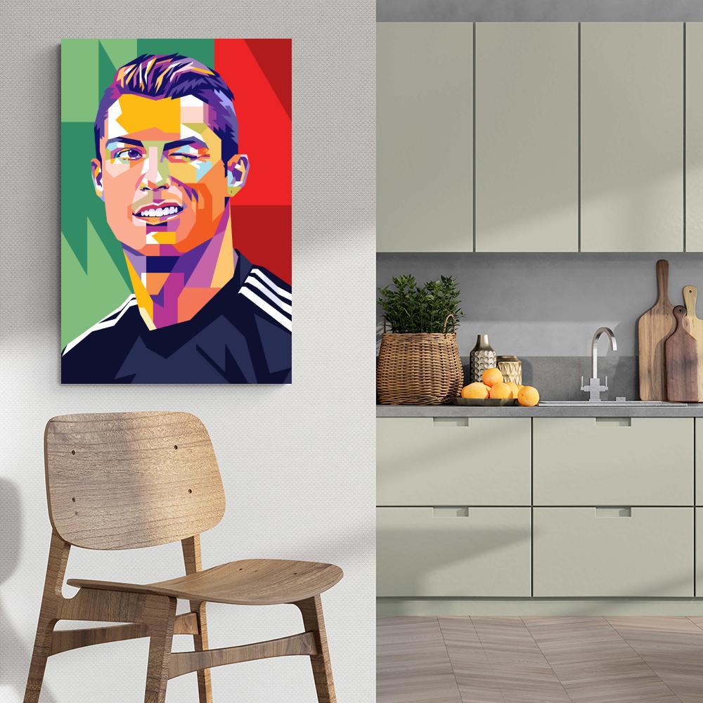 Cristiano Ronaldo | Portret Kunst Poster | Muurdecoratie voor Thuis & Kantoor | Wanddecoratie Wandkunst