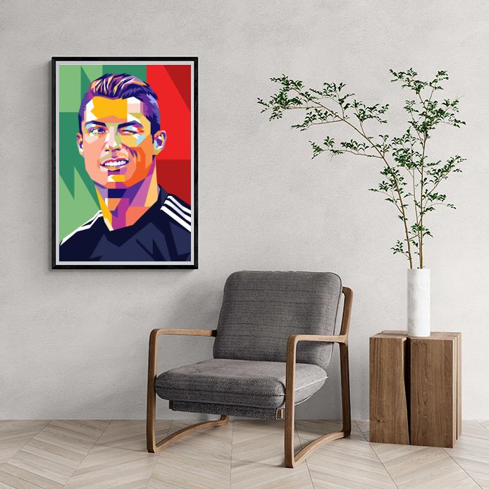 Cristiano Ronaldo | Portret Kunst Poster | Muurdecoratie voor Thuis & Kantoor | Wanddecoratie Wandkunst