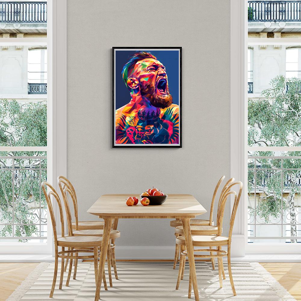 Conor McGregor WPAP Poster | Abstracte Muurdecoratie | Kleurrijke Geometrische Schilderijen | Wanddecoratie voor Thuis
