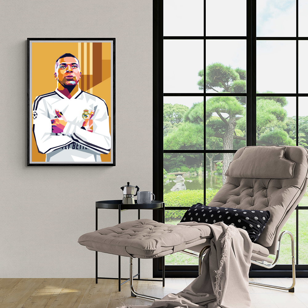 Kylian Mbappe | Real Madrid | Muurdecoratie | Wanddecoratie | Posters voor Thuis | Sport Schilderijen