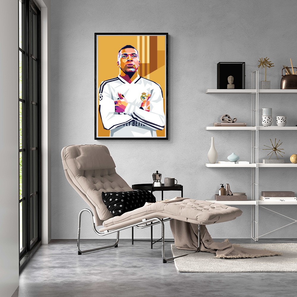 Kylian Mbappe | Real Madrid | Muurdecoratie | Wanddecoratie | Posters voor Thuis | Sport Schilderijen