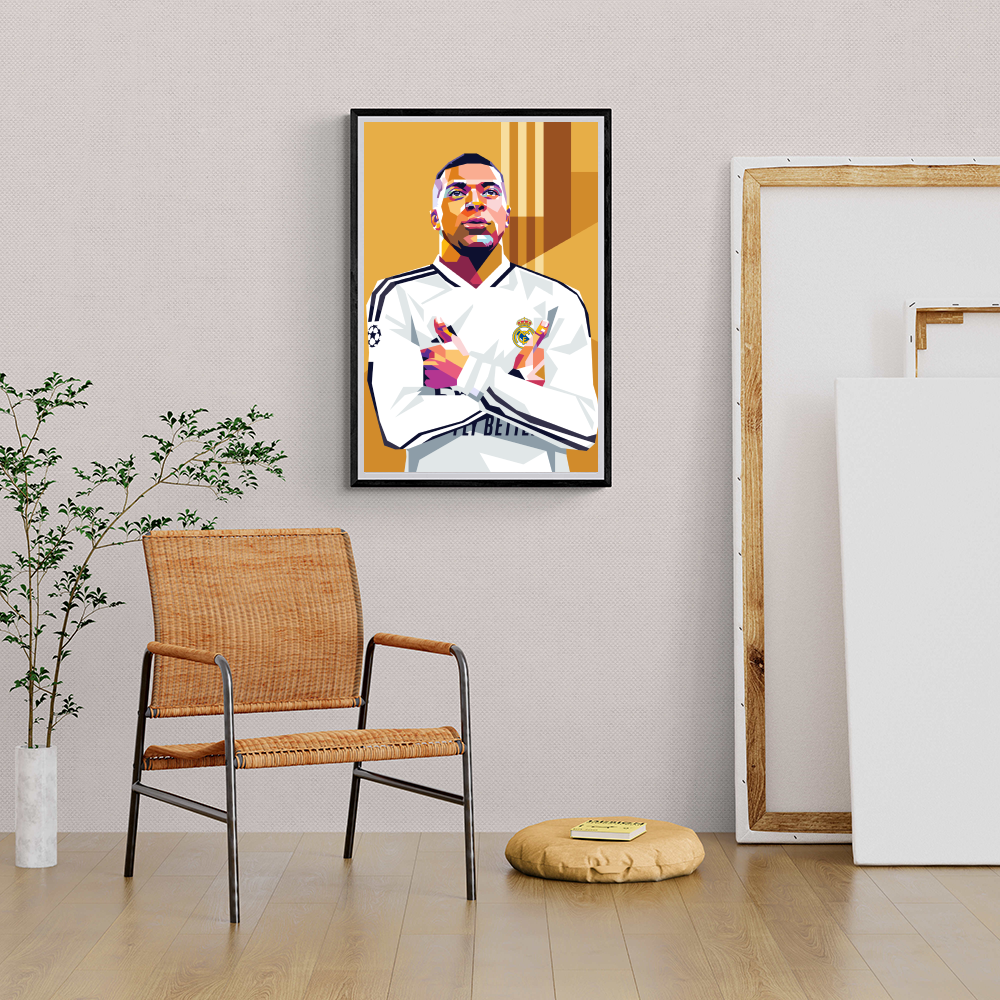 Kylian Mbappe | Real Madrid | Muurdecoratie | Wanddecoratie | Posters voor Thuis | Sport Schilderijen