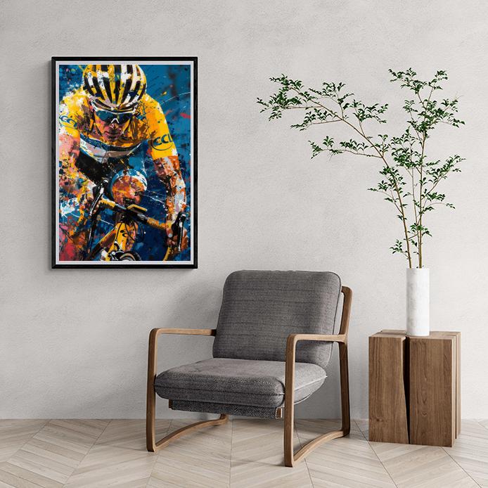 Lance Armstrong Poster | Inspirerende Wanddecoratie | Fiets Legende Muurkunst | Sporticoon Kunstwerk
