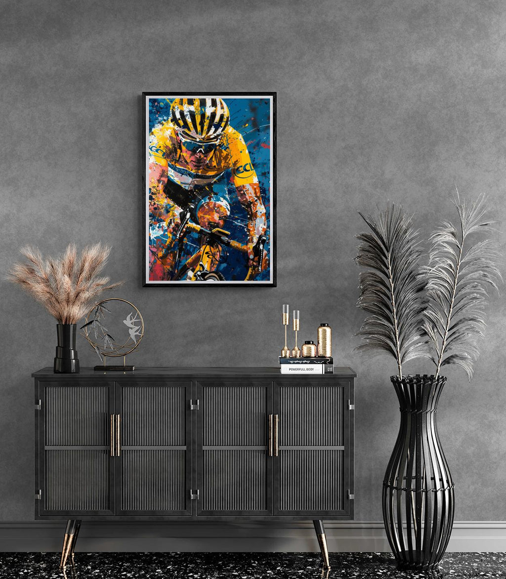 Lance Armstrong Poster | Inspirerende Wanddecoratie | Fiets Legende Muurkunst | Sporticoon Kunstwerk