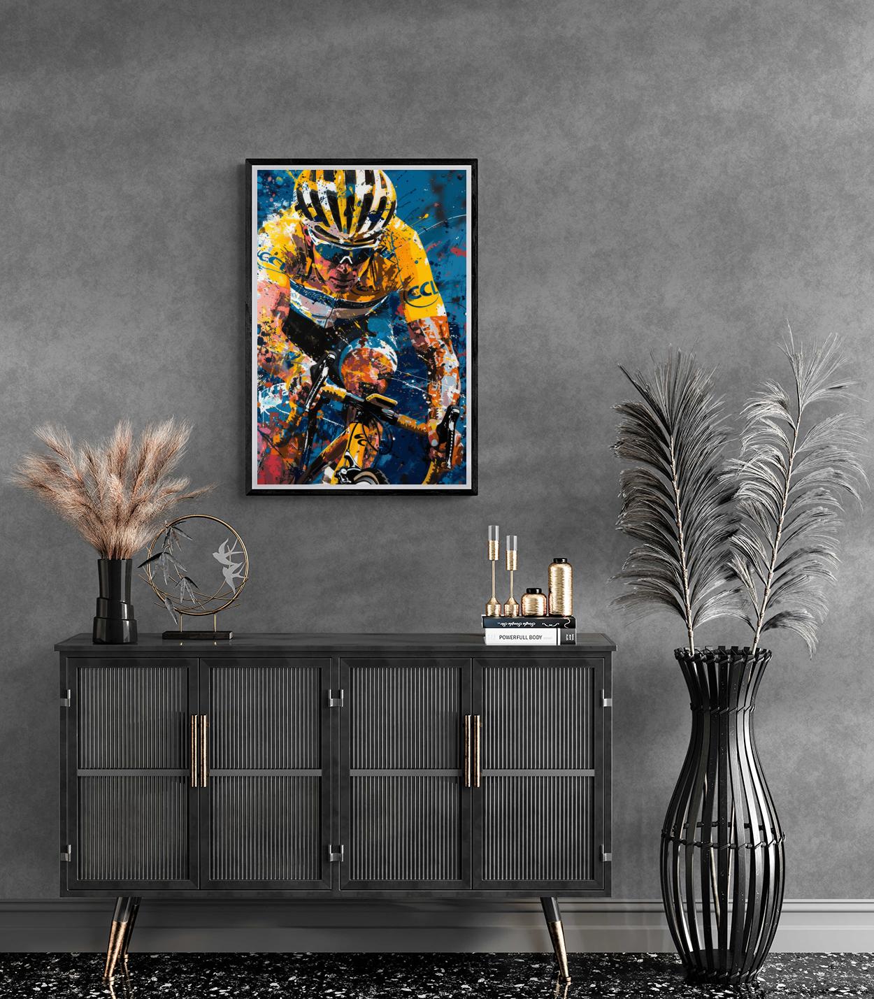 Lance Armstrong Poster | Inspirerende Wanddecoratie | Fiets Legende Muurkunst | Sporticoon Kunstwerk