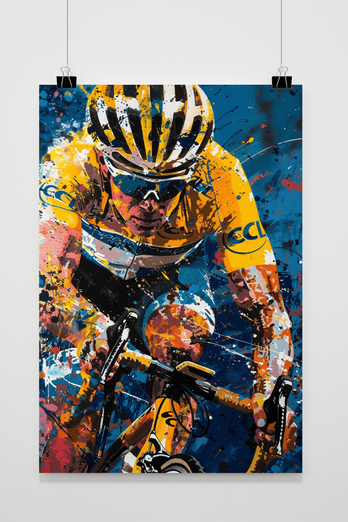 Lance Armstrong Poster | Inspirerende Wanddecoratie | Fiets Legende Muurkunst | Sporticoon Kunstwerk