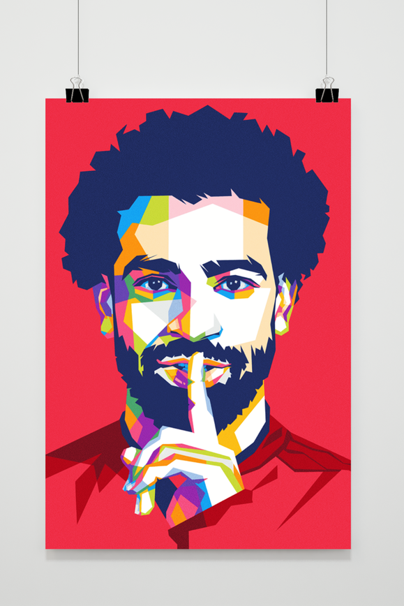 Mohamed Salah Pop Art | Wanddecoratie | Voetbal Legende | Muurdecoratie voor Huis en Tuin | Sport Icon | Moderne Kunst Posters