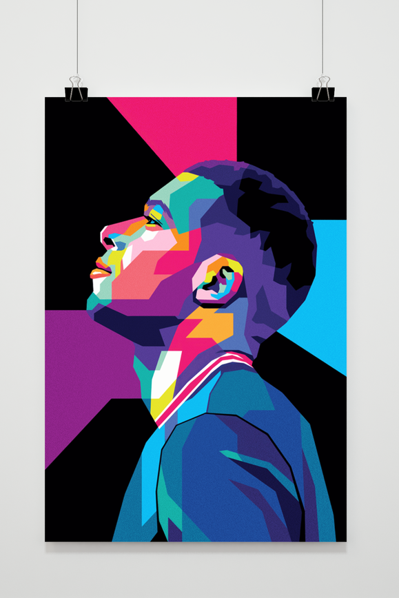Kylian Mbappe | Pop Art Wanddecoratie | Muurdecoratie voor Huis & Tuin | Moderne Visuele Kunst | Posters