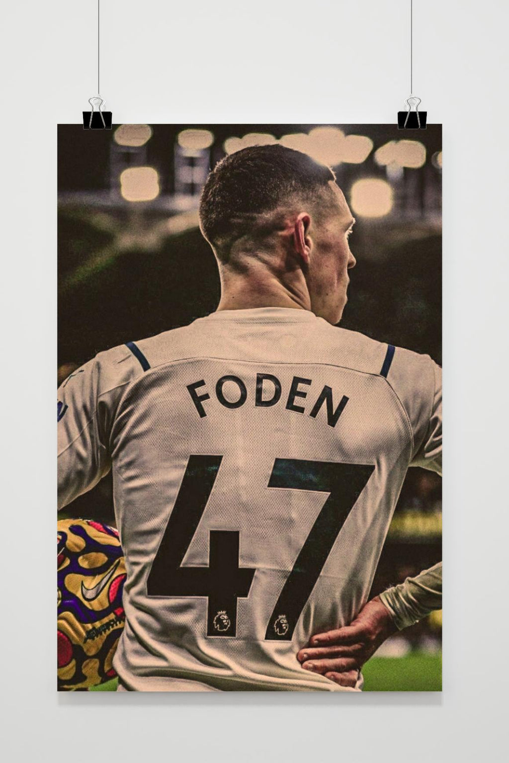 Phil Foden Poster | Muurdecoratie Voetbal | Wanddecoratie Kunst | Manchester City Prent | Sportliefhebbers Cadeau