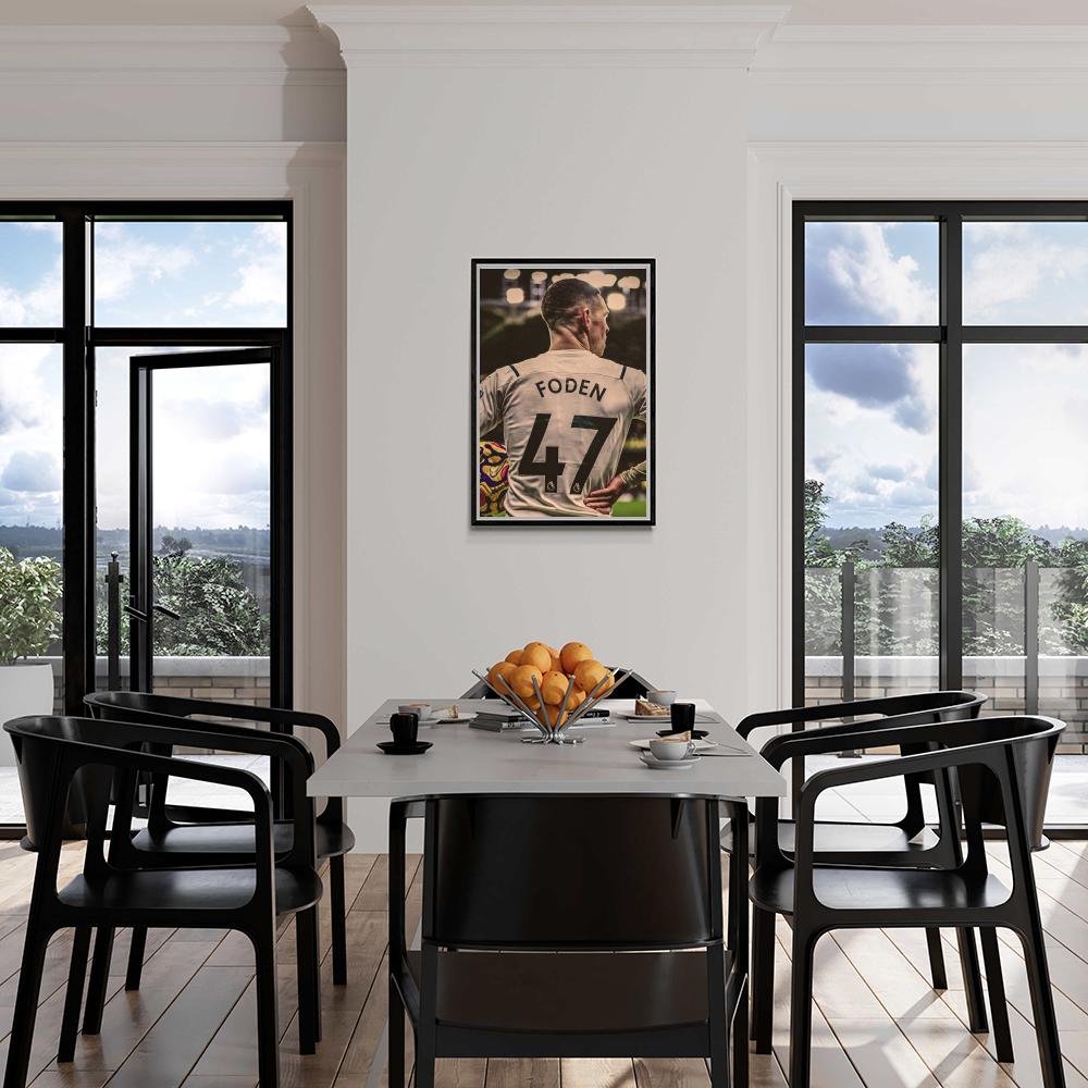 Phil Foden Poster | Muurdecoratie Voetbal | Wanddecoratie Kunst | Manchester City Prent | Sportliefhebbers Cadeau