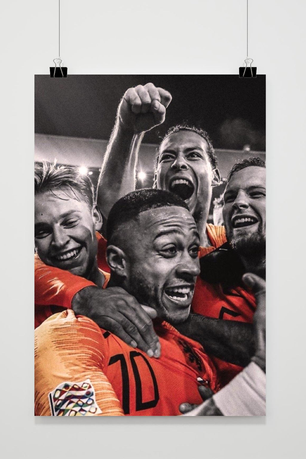 Netherlands Soccer Team | Retro Muurdecoratie | Wanddecoratie | Posters | Schilderijen | Canvas kunst | Voetbal Kunstwerk | Vibrante Kleuren | Ongeframed