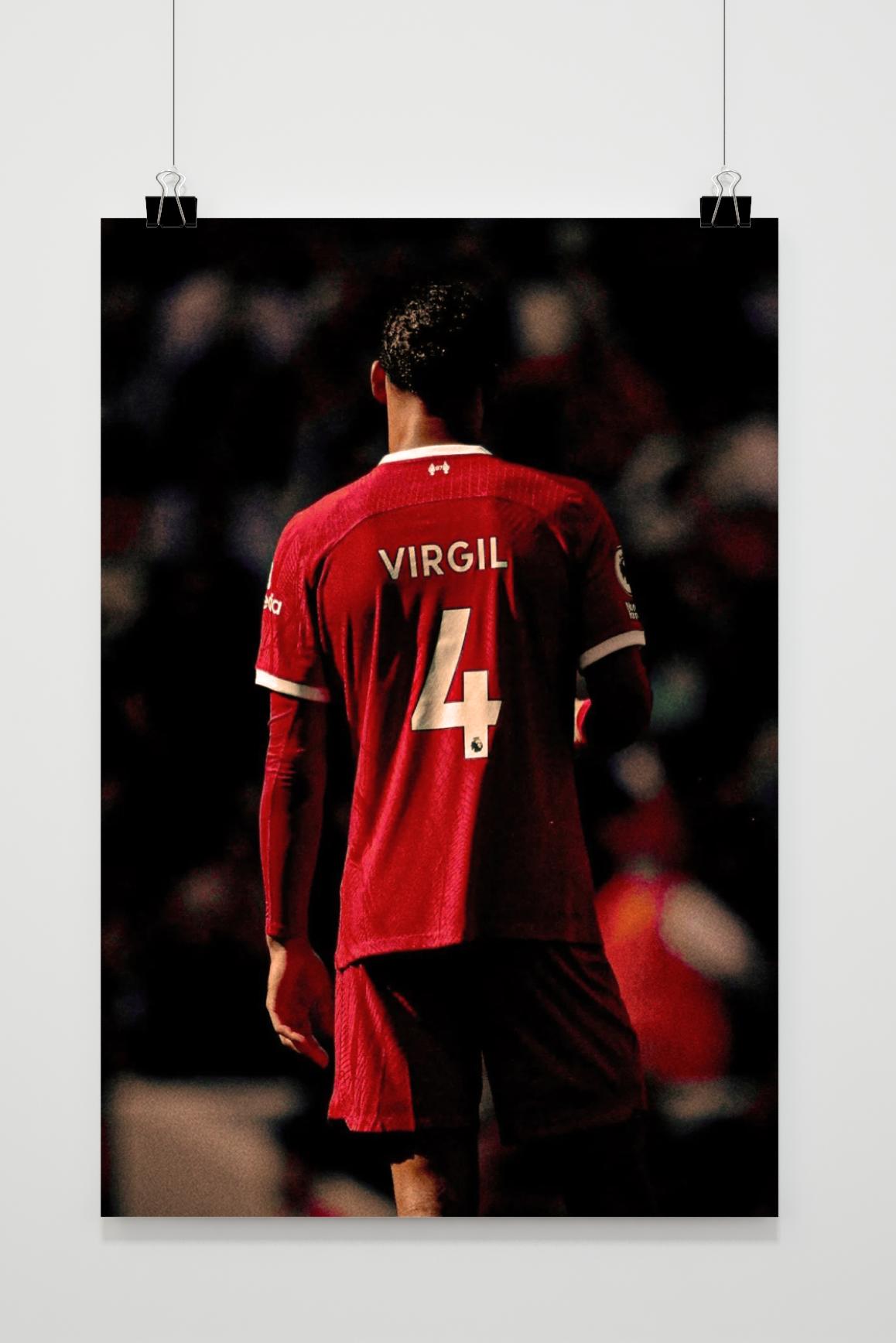 Virgil van Dijk Poster | Muurdecoratie met Voetbalster | Wanddecoratie Sports Star | Posters en Kunst