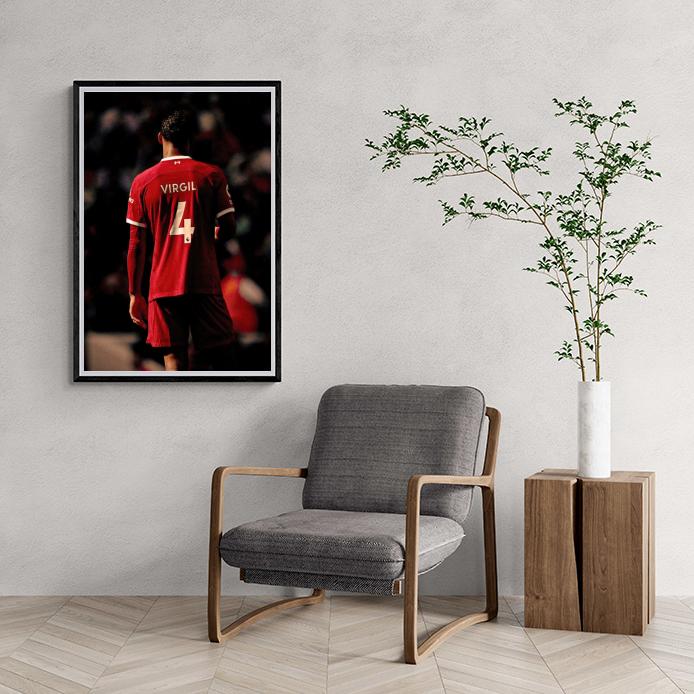 Virgil van Dijk Poster | Muurdecoratie met Voetbalster | Wanddecoratie Sports Star | Posters en Kunst