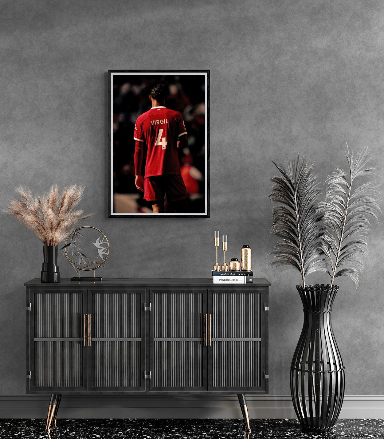 Virgil van Dijk Poster | Muurdecoratie met Voetbalster | Wanddecoratie Sports Star | Posters en Kunst