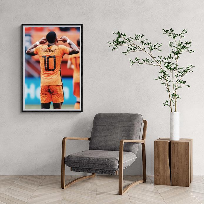 Memphis Depay Poster | Muurdecoratie | Wanddecoratie | Hoge Kwaliteit | Kunst voor Thuis | Decoratieve Kunst Print