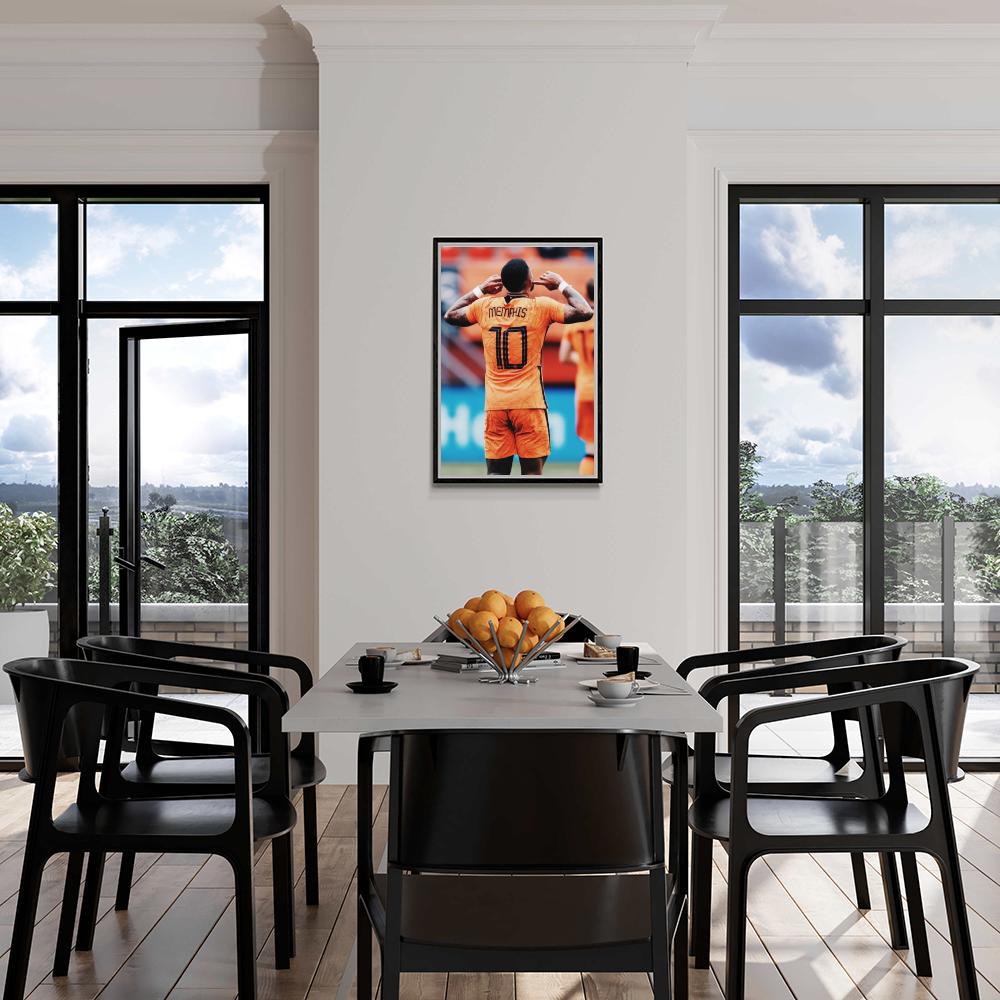 Memphis Depay Poster | Muurdecoratie | Wanddecoratie | Hoge Kwaliteit | Kunst voor Thuis | Decoratieve Kunst Print