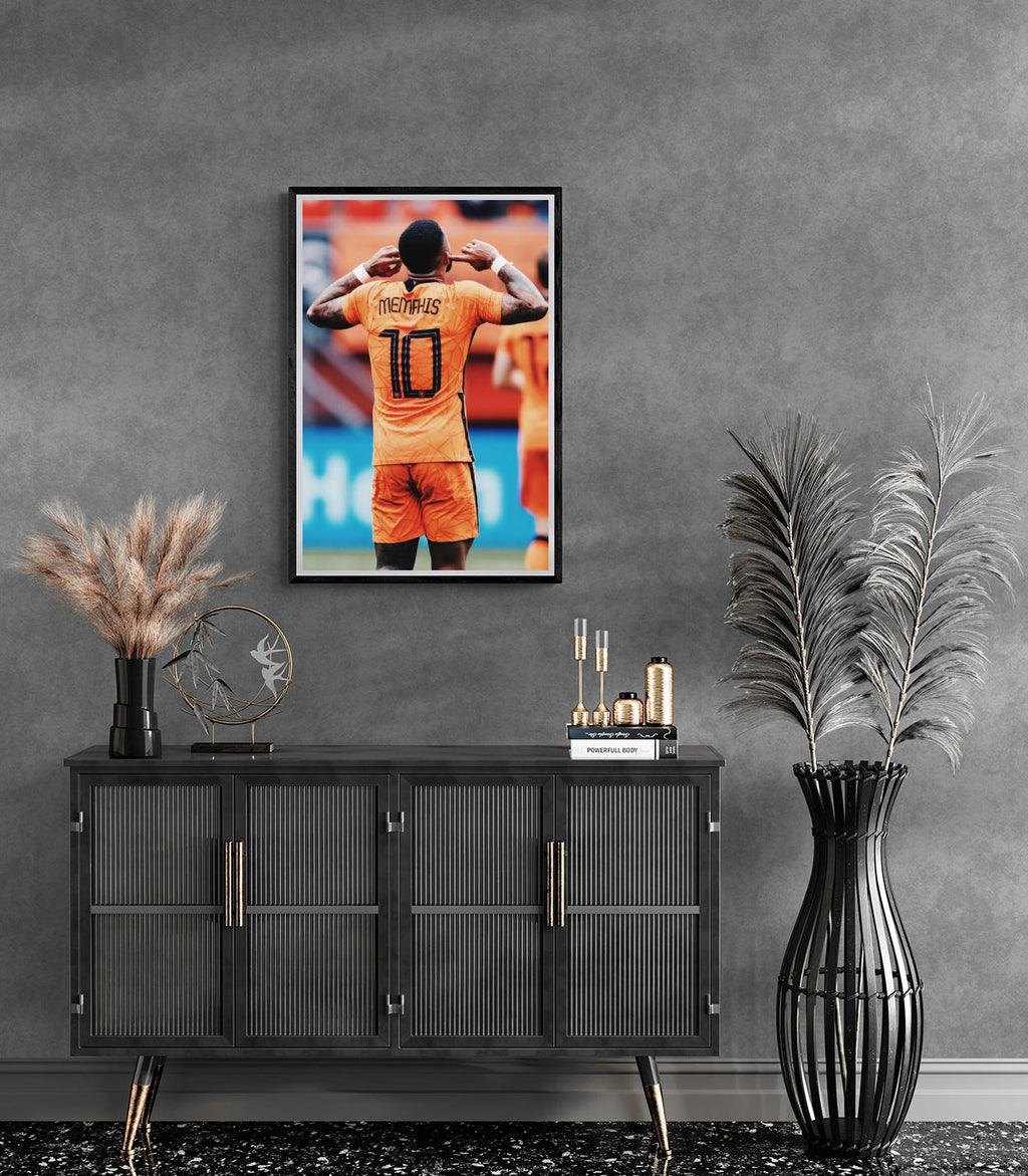 Memphis Depay Poster | Muurdecoratie | Wanddecoratie | Hoge Kwaliteit | Kunst voor Thuis | Decoratieve Kunst Print