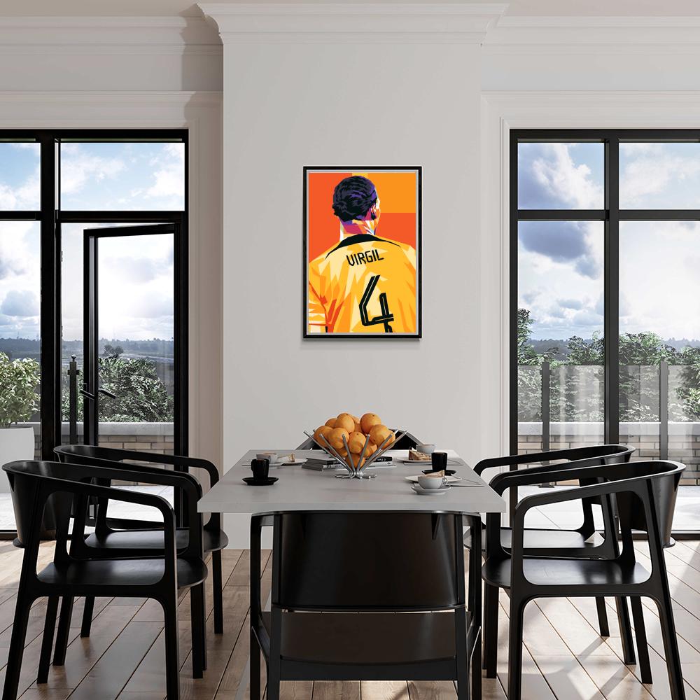 Virgil van Dijk Poster | Muurdecoratie Voetbal | Sport Wanddecoratie | Huis & Kantoor Kunst | Cadeau voor Voetbalfans