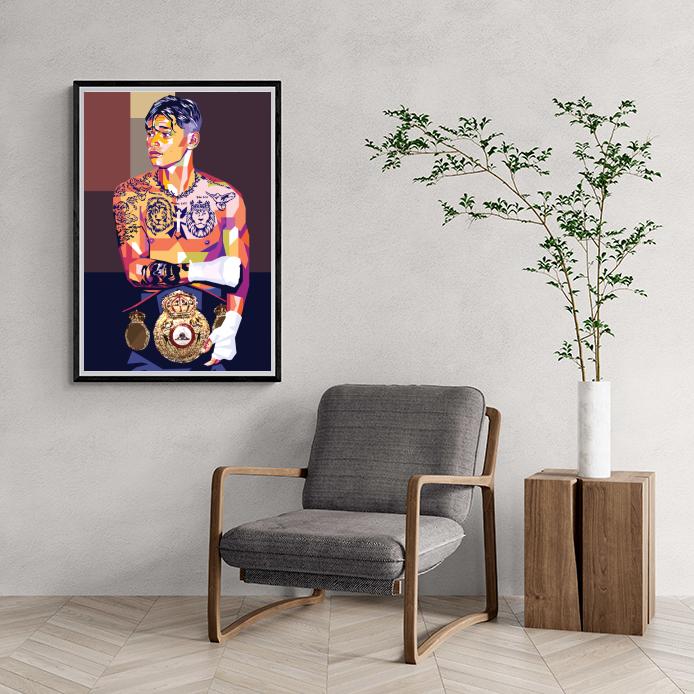 Ryan Garcia Boxing Champion | Sportieve Wanddecoratie | Motivatieposters | Schilderijen voor Thuis & Kantoor | Muurdecoratie voor Boksliefhebbers | Hoge Kwaliteit Print