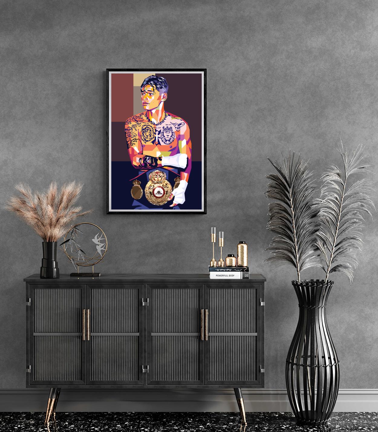 Ryan Garcia Boxing Champion | Sportieve Wanddecoratie | Motivatieposters | Schilderijen voor Thuis & Kantoor | Muurdecoratie voor Boksliefhebbers | Hoge Kwaliteit Print