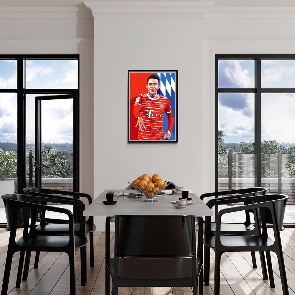 Jamal Musiala Poster | Muurdecoratie | Wanddecoratie | Moderne Visuele Kunst | Sportster Prent