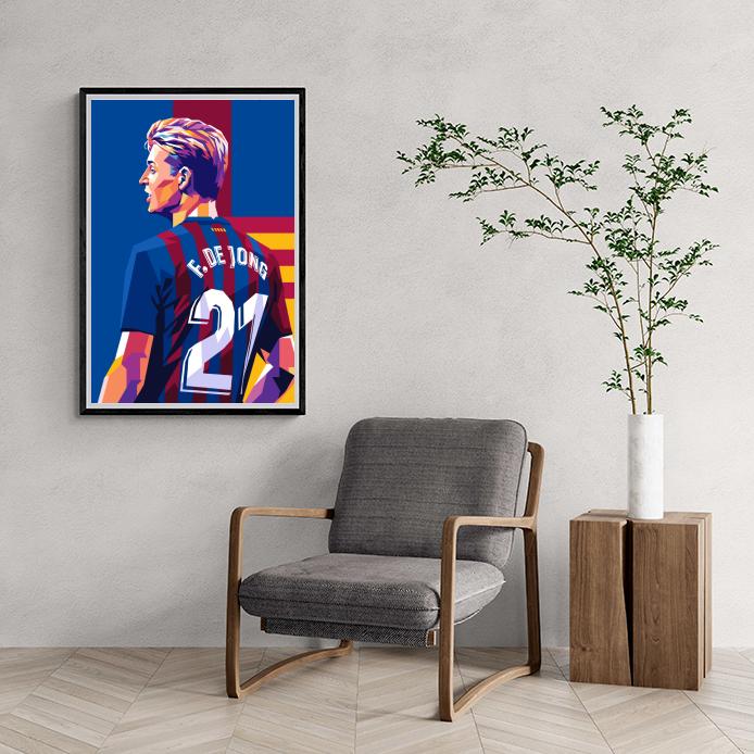 Frenkie de Jong Poster | Barcelona Ster | Wanddecoratie Sport | Muurdecoratie Huis & Tuin | Visuele Kunst